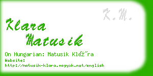 klara matusik business card